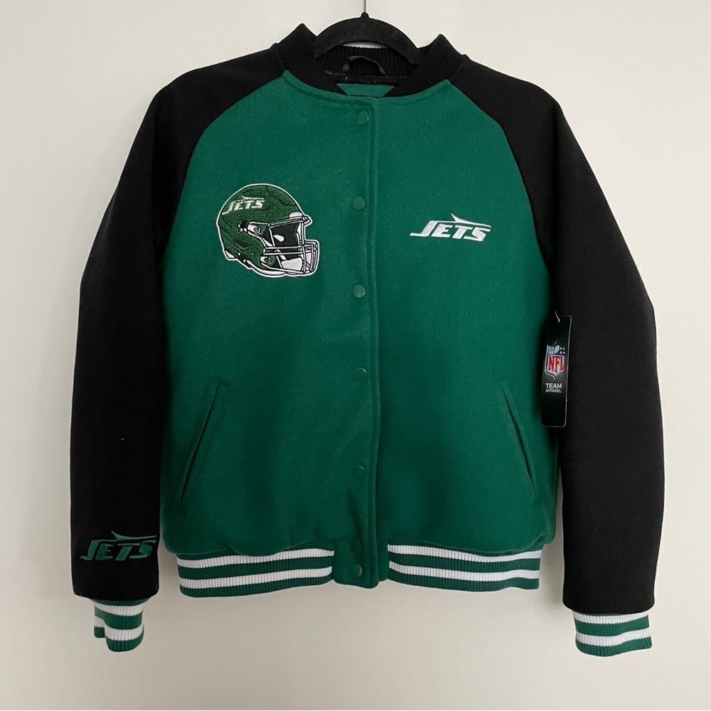 Men’s NFL Team Apparel New York Jets Bomber Varsity Jacket Size Small